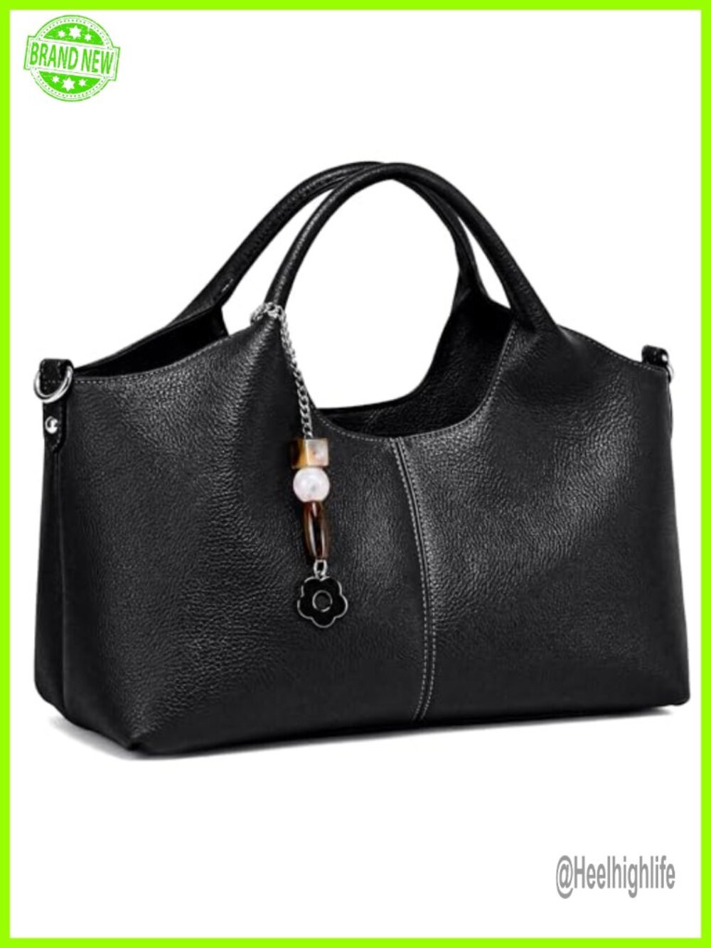 Small Designer Tote Satchel Soft Leather Crossbody Handbag with 2 Compartments